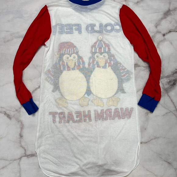 Vintage Sleep Shirt Single Stitch Prestige LTD Cold Feet Warm Heat Penguin M - Picture 5 of 8